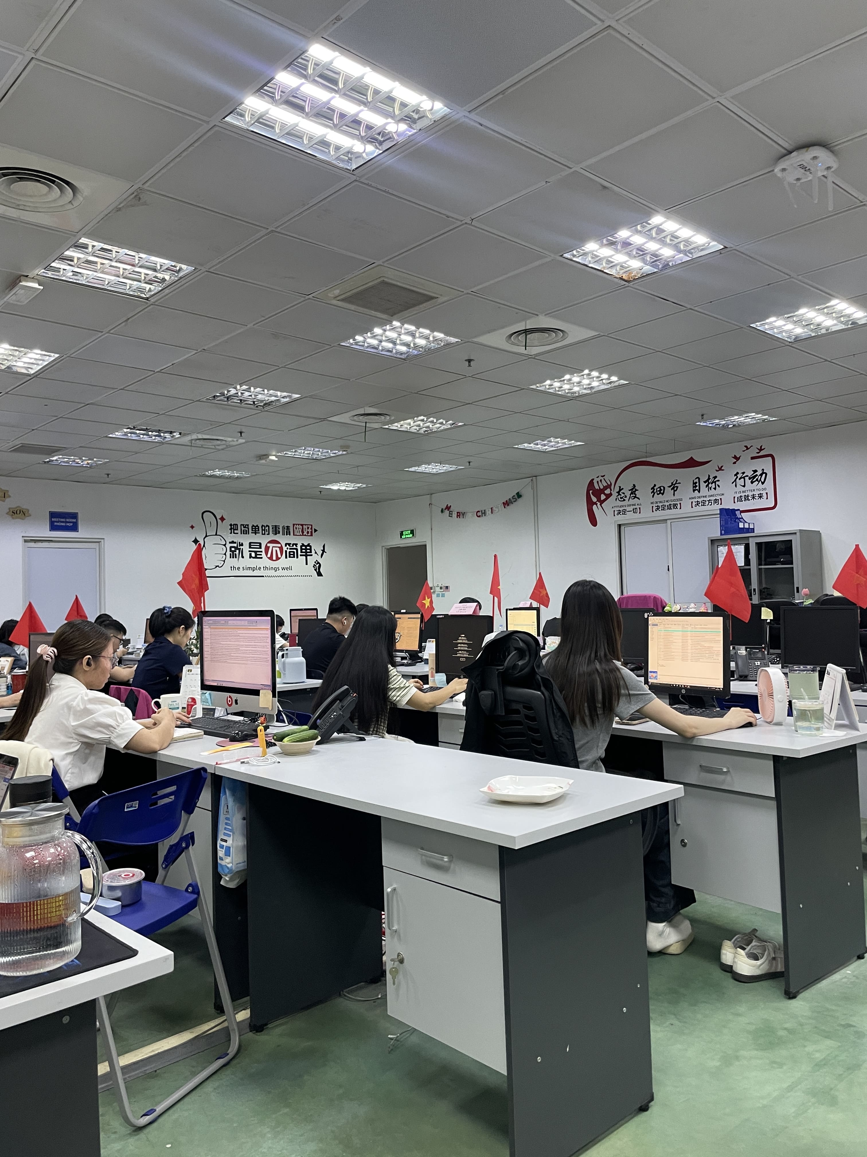 Office in Vietnam factories, reminded me of high school classrooms I get to see in China
